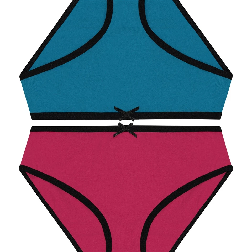 Conjunto de roupas íntimas femininas da moda sem etiqueta cami regata e calcinha algodão macio - Imagem 4 de 4