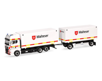 Herpa Lkw 1:87 Man Tgx Gx Wechselkoffer-HäNgerzug Malteser Weiß H0 318945