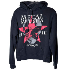 Rare Metal Mulisha Hoodie Youth XL Black Star Skull MMA Y2K Graphic READ