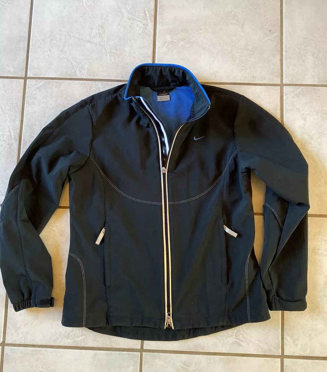 Decimal paleta Descomponer Women&#039;s Nike Sphere Pro Soft Shell Full Zip Up Lined Black Blue Jacket  Sz Medium | eBay