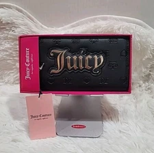  JUICY COUTURE LIQUORICE LIQUID GOLD LOGO LARGE ZA BOX SET WALLET