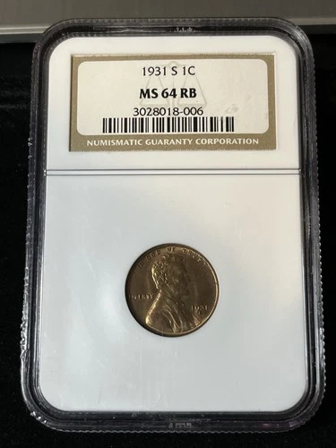 1931 s lincoln cent NGC Ms-64 RB