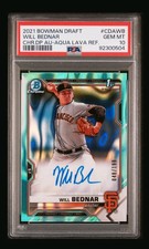 2021 Bowman Chrome Draft Will Bednar Aqua Lava Refractor Auto /199 PSA 10