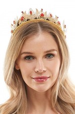 Crystal Crown Headband Gold 