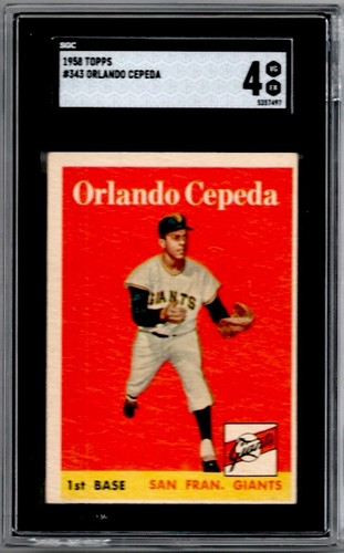 1958 Topps SGC 4 Orlando Cepeda RC #343 Rookie MLB HOF
