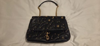 Rebecca Minkoff Women's Edie Celestial Stud Leather Flap Shoulder Bag Stars Moon