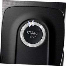 Car Butterfly Bling Ring Emblem, Crystal Rhinestone Auto Key Ignition White