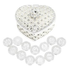 13 Spanish Words Las Arras para Boda Catolica, Wedding Unity Coins Set with H...