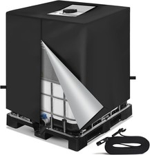 NEVERLAND IBC Tote Cover 275 Gallon, 420D Water Tank Cover, Black Tote Sunshade