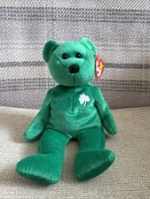 Ty Beanie Babies Erin the Irish Bear 1997 Soft Plush, Emerald Green St Patrick