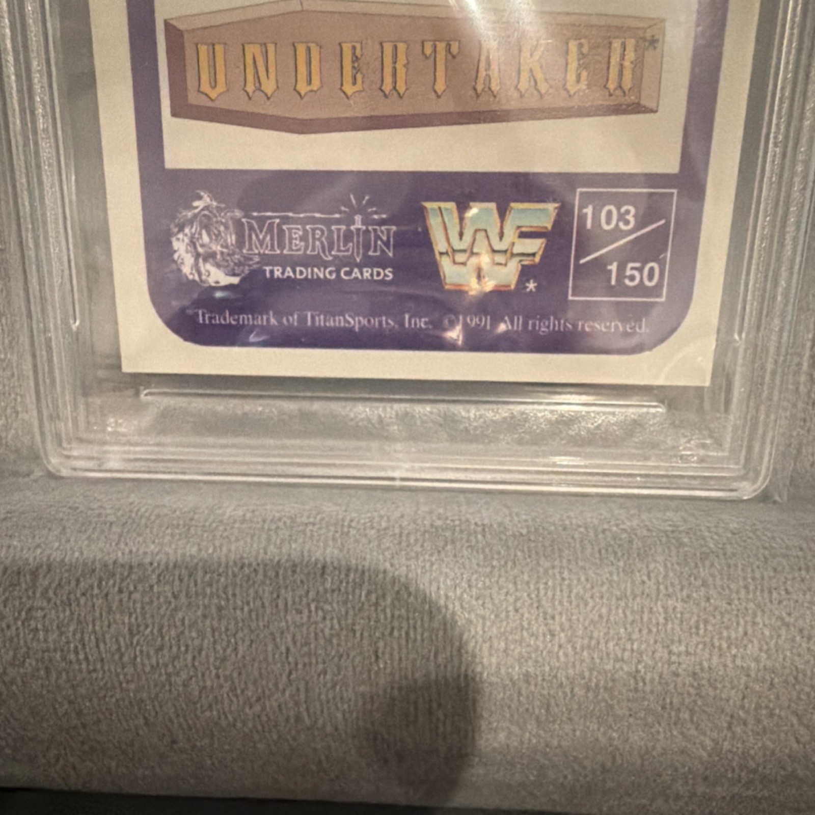 Merlin 1991 Merlin WWF The Undertaker Italian #103 PSA Graded Trading Card view 6