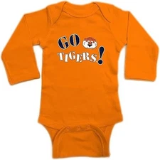 Two Feet Ahead Go Team Long Sleeve Baby Bodysuit Creeper Auburn Tigers 6 Months