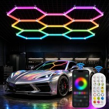 7/8/11 Grids LED Shop Light Honeycomb Hexagon for Workshop Garage Warehouse Gym