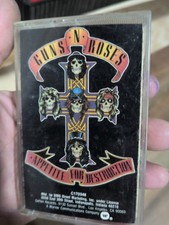 Guns N  Roses  Appetite For Destruction  White Cassette Tape Geffen 1987 Rock