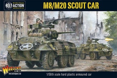 M8/M20 Greyhound Scout Car - 1:56 / 28mm Plastic Scale Model Armoured Car For Bo