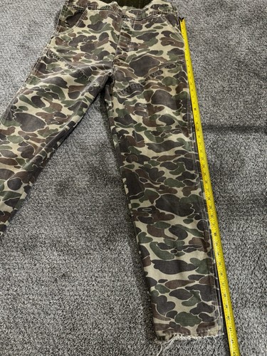 Vintage Carhartt Overalls Mens Duck Camo Hunting Bib. Custom Tapered At Legs - Picture 11 of 14