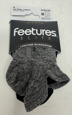 New 1 Pair Feetures Elite Ultra-Light Cushion-No Show Tab Socks-Gray-Sz M/Medium