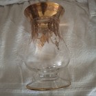 SC Line Italy 24K Gold Encrusted Crystal Glass 9" Footed Vase Original Sticker! — photo 3