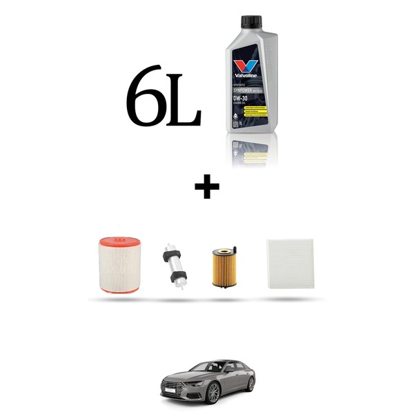 Hoffcar Wartungskit 4 Filter Und 6L ÖL FüR Audi A6 (C8) 35 TDI Mild Hybrid 12-image