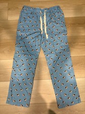 J.Crew Mens Pajama Pants Large Blue Cotton Dog Print Authentic Sleepwear L