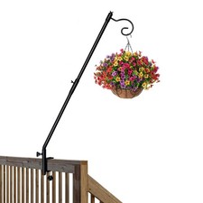 Bird Feeder Hook for Deck Railing, 31inch Heavy Duty Shepherds Hooks for Deck...