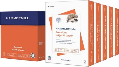 Hammermill Printer Paper, Premium Inkjet & Laser 5 Ream | 2500 Sheets, White 