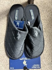 Mens Slippers Black New Size 11-12 Cushion Comfort