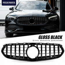 For Mercedes Benz C200 C300 22-25 Gloss Black Front Bumper Grille Grill Gt Style For Mercedes Benz C200 C300 22-25 Gloss Black Front Bumper Grille Grill Gt Style