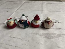 Target Wondershop Featherly Friends Christmas Fabric Bird Ornaments Lot of 4