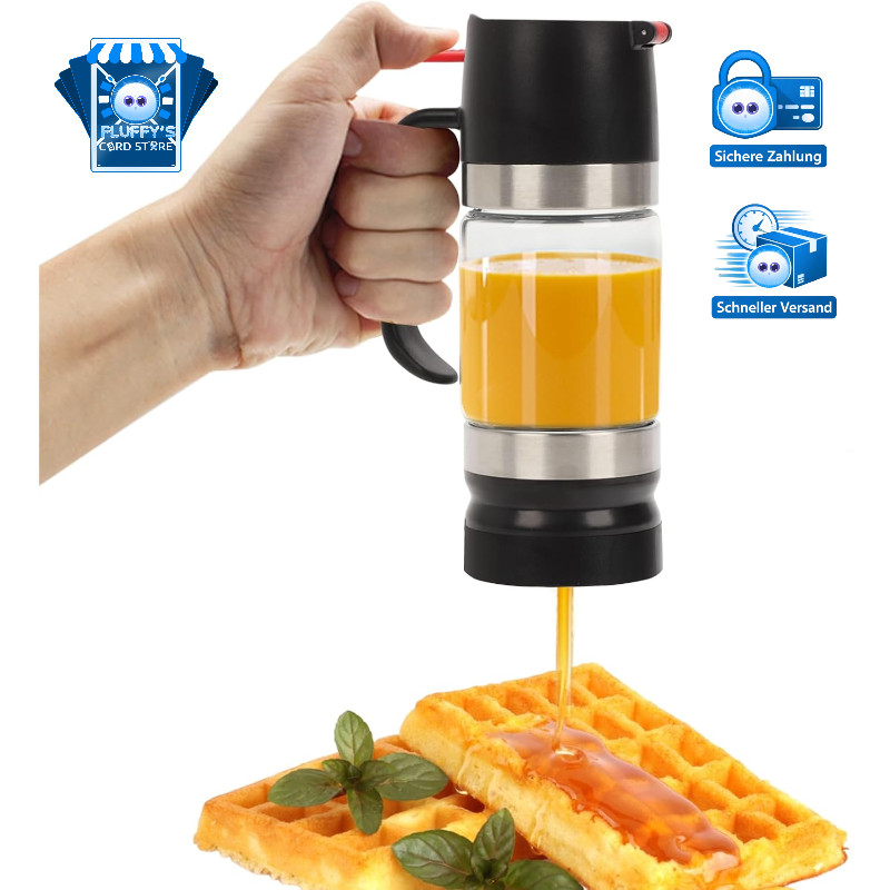 Honigspender Tropffrei Glas 315ml Küchenzubehör für Sirup Sojasauce Kochen