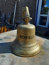 Vintage Large Over 14kg Solid Brass  Ships Bell Wall Mount Last Orders Pub 