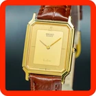 Vintage 1985 [MINT] SEIKO Dolce 9520-5140 New Band Square Tank Thin