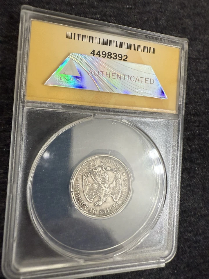 1875 S  20 cent piece Anacs Ef45 - Image 2 of 2