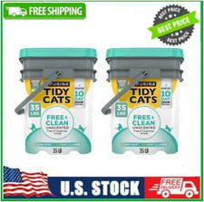 2 PACK Purina Tidy Cats Free  Clean Unscented Cat Litter, Low Dust, 35 lb. Pail