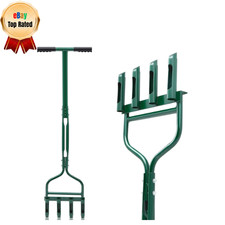 Lawn Aerator Tool 42 Inch Manual Core Plug Aerator 4 Spike Half Open Slit New