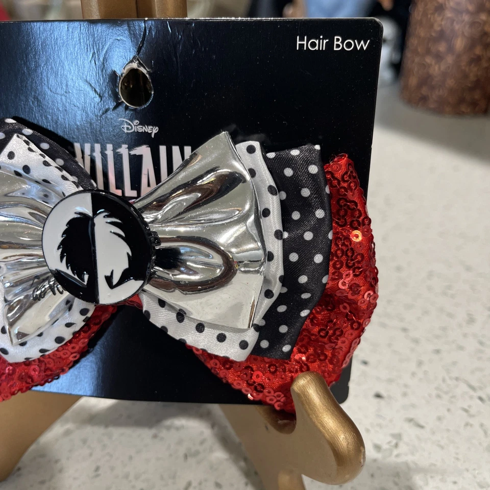 Disney Villanos Cruella De Vil 101 Dalmations Pelo Moño Disfraz Juegos con disfraces Nuevo Diablo Foto 3 de 4