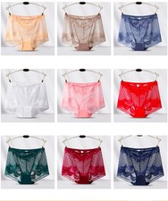 3X Women High Waist Knickers Briefs Lady Lace Seamless Underwear Panties L-2XL