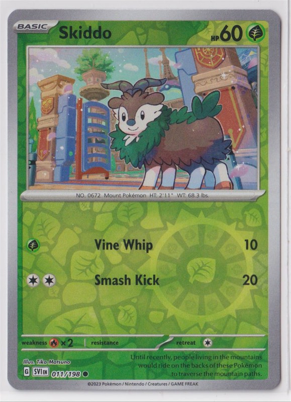 Pokemon Scarlet and Violet 011/198 Skiddo Reverse Holo
