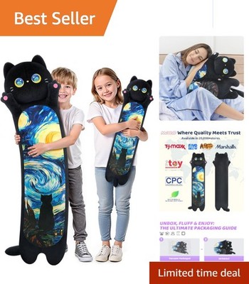 Kawaii Long Cat Plush Body Pillow - 5 Sizes, Perfect for Cuddling & Relaxation