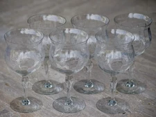 Antique Glasses Set of 6 Hand Etched Made in USA 1920's Art Deco ELEGANT SET!