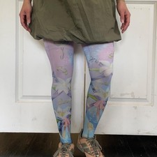 Blue Purple Floral Tights