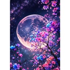 Bright Moon Full Drill Diamond Painting Kit 12 x 16 Inch DIY Craft