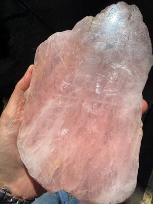 Rose quartz healing crystal carved Slice Natural polished love healing Lg  610g