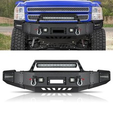 Front Winch Bumper W Led Light Bar D-rings Fits 2007-2012 2013 Silverado 1500 Front Winch Bumper W Led Light Bar D-rings Fits 2007-2012 2013 Silverado 1500