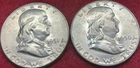 B.u. 1950 and 1951 Franklin Half Dollars