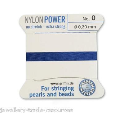 DUNKELBLAUER NYLON POWER SEIDENFADEN 0,3 mm SCHNURPERLEN & PERLEN GRIFFIN 0 