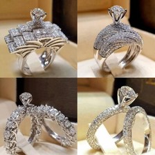 Bridal Set Elegant rings for Women Sliver Color Wedding Engagement Ring