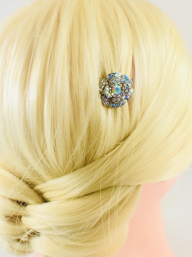 ROSE Magnet Hair Clip Rhinestone Crystal Hairpin mini Barrette Flower Brown 1-4 - Picture 6 of 7