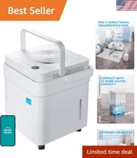 Compact 20 Pint Dehumidifier with Auto Restart | Smart Control & Washable Filter