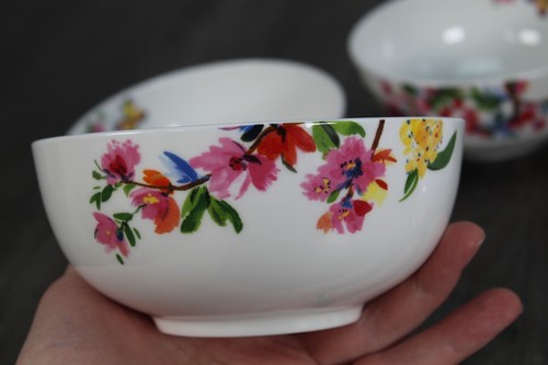 NEU 6er Set Mikasa Schmetterling Garten Blumen Bone China 6" Suppe Müslischalen Set - Bild 6 von 16
